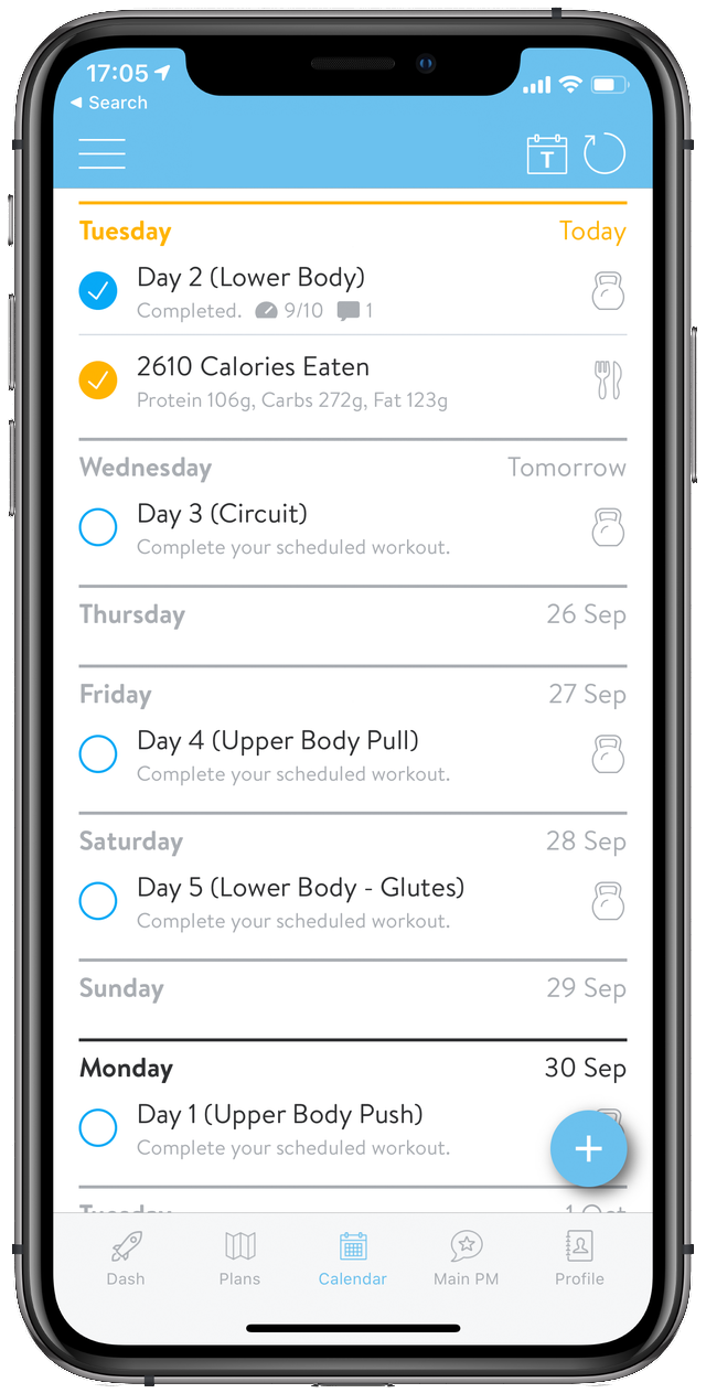 EF Coaching app shown on a mobile phone